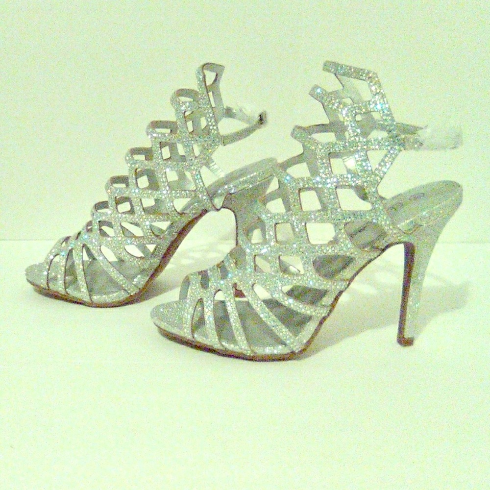 Silver Caged Heels
